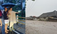 Debit Sungai Melonjak Jelang Petang, Petugas Sisir Titik Rawan Banjir