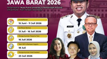 Beasiswa Gubernur Jawa Barat 2026 di Nusa Putra University, Berikut Syaratnya!
