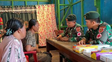 HUT ke-64, Yonarmed 13/Nanggala Baksos di Perbatasan RI-Malaysia
